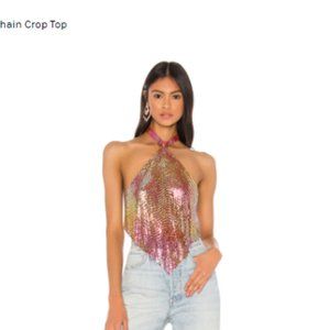 NEW NWT superdown Sage Chain Crop Top in Pink